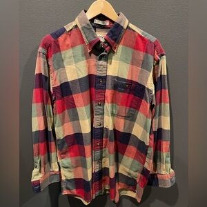 Orvis Red and Green Plaid Button Down Flannel Shirt
